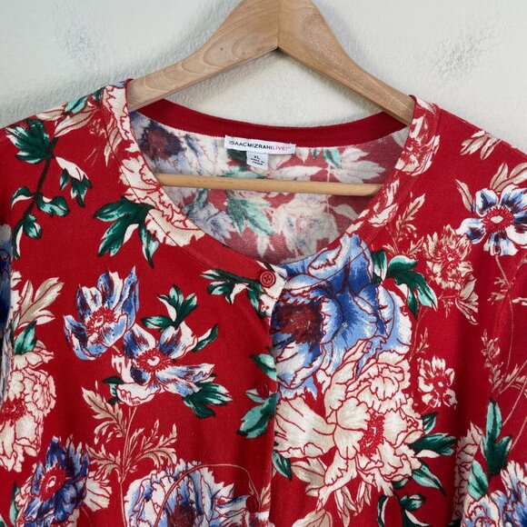 Isaac Mizrahi Live Womens XL Floral Long Sleeve Button Up Cardigan Sweater - Picture 7 of 9